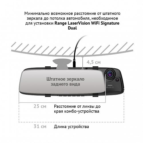 Видеорегистратор с сигнатурным радар-детектором iBOX Range LaserVision WiFi Signature DUAL